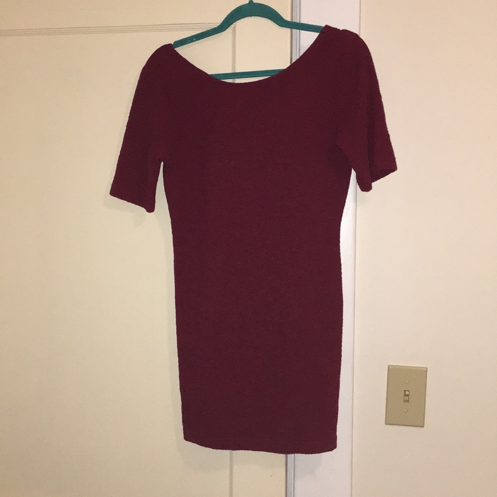 Short Pink/Red textured dress